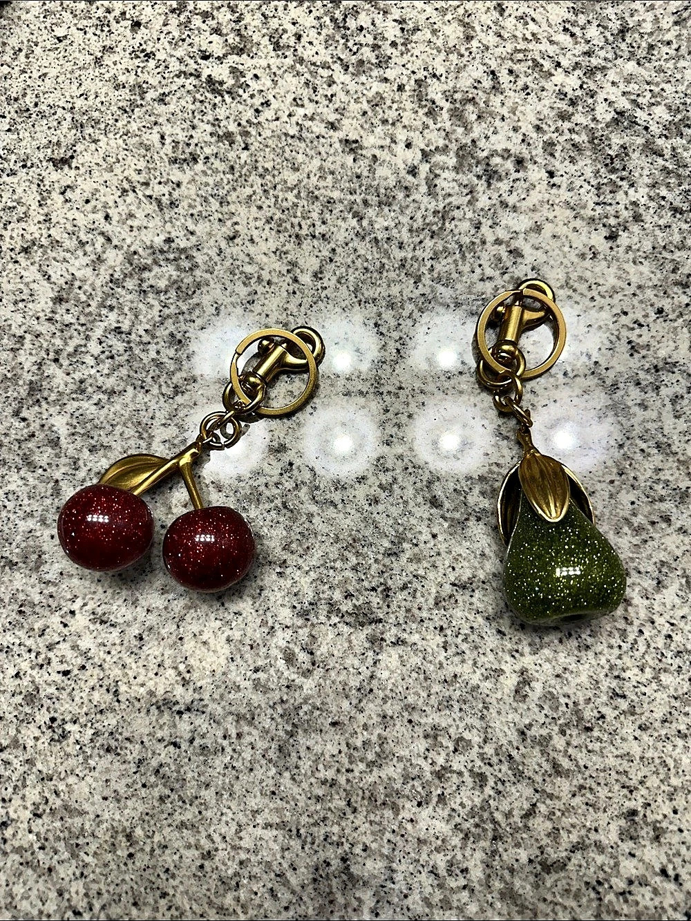 NWOT Pear Bag Charm Cherry & Green Pear Keychain Charms